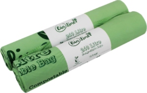 P-Compostable Bags Green Wheelie Bin - 240L (pk 20)