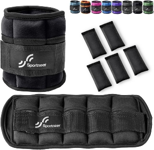 P-Ankle Weights Set adjustable from 0.23kg to 1.6kg, 0.45kg to 3.2kg