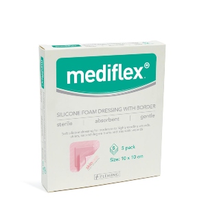 Mediflex Bordered Silicone Foam 10  x 10cm (pk 5)